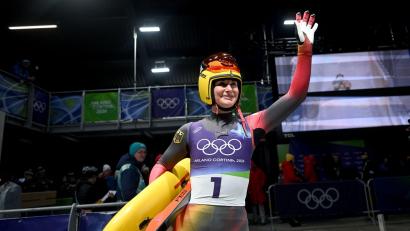 Bild: Robert Michael/dpa
Hat den ersten Platz übernommen: Julia Taubitz