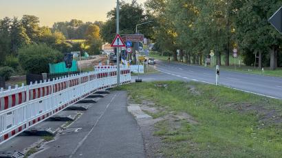 Bild: Susanne Forster
Die "längste Baustelle" Waldsassens: sie umfasst die Arbeiten am Radweg.