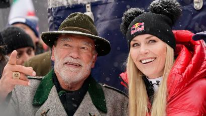 Bild: Giovanni Auletta/AP/dpa
Arnold Schwarzenegger und Lindsey Vonn sind befreundet. (Archivbild)