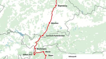Grafik: Marco Meier
Über 700 Kilometer wollen die Schüler der FOS/BOS mit dem Fahrrad zurücklegen. Dabei müssen sie auch etliche Höhenmeter bewältigen.