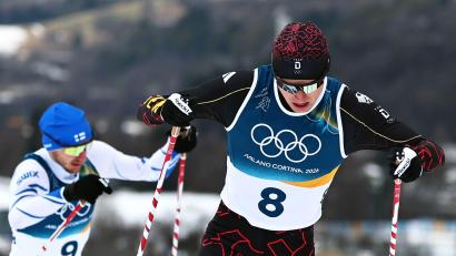 Bild: Daniel Karmann/dpa
Vinzenz Geiger war bei seinem ersten Olympia-Rennen in Italien nicht in Topform.