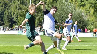 Bild: Hubert Ziegler
Härtetest gegen Bayernligisten: Trainer Tobias Rösl fordert von Michael Janner (links) und der DJK Ammerthal eine deutliche Leistungssteigerung gegen den SSV Jahn Regensburg II.