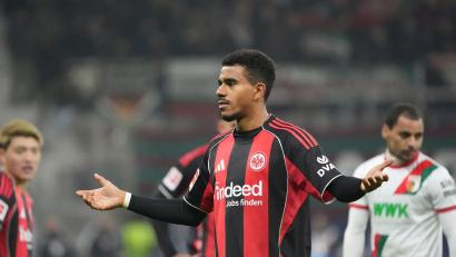 Bild: Marc Schüler/dpa
Eintracht-Angreifer Ansgar Knauff musste operiert werden. (Archivbild)