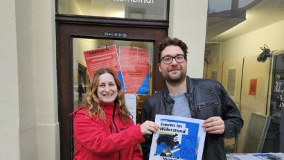 Bild: Kathrin Birner
Kathrin Birner (stellvertretende Vorsitzende PunK e.V.) und Stefan Dietl (Vorsitzender Verdi Sulzbach-Rosenberg).