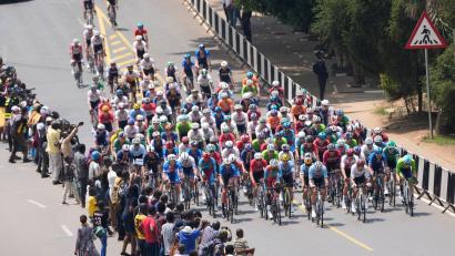 Bild: Jerome Delay/AP/dpa
Im vergangenen Jahr fand die Straßenrad-WM in Ruanda statt. (Archivbild)