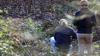 Bild: Christoph Reichwein/dpa
In diesem Waldstück in Duisburg wurde die Leiche einer Frau gefunden.