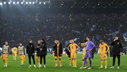 Bild: Federico Gambarini/dpa
Müssen sich nach dem Aus in der Königsklasse schnell sammeln: Die Profis von Borussia Dortmund.