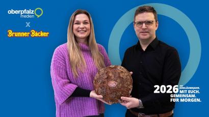 Bild: Lisa Stauß
Ein eingespieltes Team: Sophie Brunner (Unternehmerin: Bäckerei Brunner) und Tobias Übelmesser (Key Account Manager, Oberpfalz Medien) arbeiten Hand in Hand.