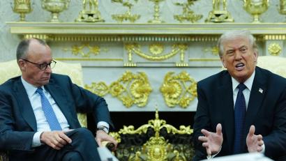 Bild: Kay Nietfeld/dpa
Treffen im Weißen Haus: Trump prägt Tempo und Themen