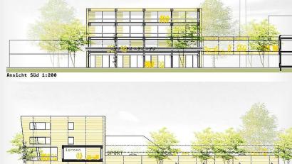 Bild: pr
So sollen der Erweiterungsbau und die sanierte Dreifachturnhalle im Marktredwitzer Schulzentrum eines Tages aussehen.