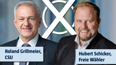 Bild: Bewegter Blick/Wittmann.media
Grillmeier gegen Schicker: Die beiden Kontrahenten haben die meisten Stimmen bekommen und treten nun in einer Stichwahl gegeneinander an.