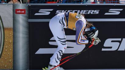 Bild: Marco Trovati/AP/dpa
Erlebte wechselhafte Tage in Val di Fassa: Emma Aicher.