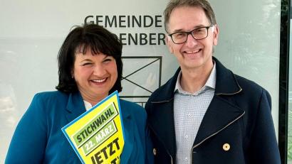 Bild: gri
Jetzt gilts: Barbara Gerl (CSU, links) und Reiner Wiedenbauer (Freie Wähler) gehen in die Stichwahl.