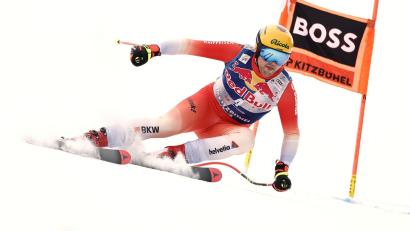 Bild: Gabriele Facciotti/AP/dpa
Schaffte es nach einer Krebserkrankung nochmal zurück in den Weltcup: Niels Hintermann aus der Schweiz. (Archivbild)