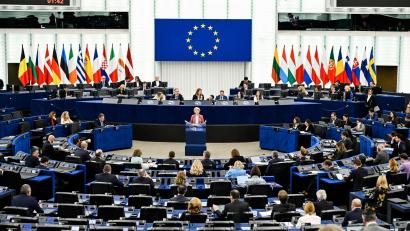 Bild: Pascal Bastien/AP/dpa
Die EVP ist im Europäischen Parlament die mit Abstand größte Fraktion - bei Abstimmungen braucht sich aber dennoch Partner. (Archivbild)