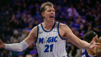 Bild: Randall Benton/FR171663 AP/AP/dpa
Moritz Wagner konnte den Orlando Magic in Atlanta nicht zum Sieg verhelfen. (Archivbild)