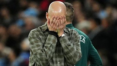 Bild: Martin Rickett/PA Wire/dpa
Manchester Citys Trainer Pep Guardiola war nach dem Aus in der Champions League gegen Real Madrid enttäuscht.