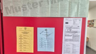 Bild: Hösamer
Musterstimmzettel hängen an der Tür eines Wahllokals in Schwandorf. Wer macht das Rennen bei den Bürgermeisterwahlen im Landkreis?