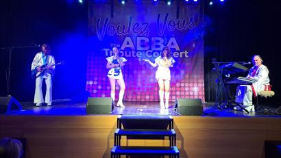 Bild: wel
Die ABBA-Tribute-Band begeisterte über 250 Gäste in der Schwarzachtalhalle mit Welthits