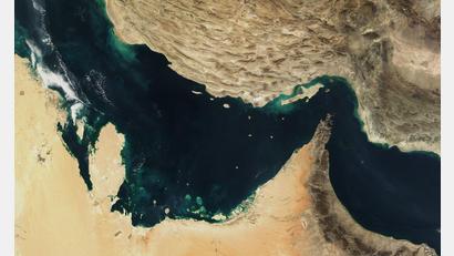 Bild: -/The Visible Earth/NASA/dpa
Die Straße von Hormus hat große Bedeutung für die Weltwirtschaft. (Archivbild)