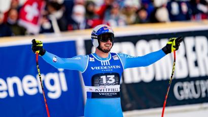 Bild: Jean-Christophe Bott/KEYSTONE/dpa
Dominik Paris gewinnt nach der Abfahrt auch den Super-G beim Weltcup-Finale in Kvitfjell.