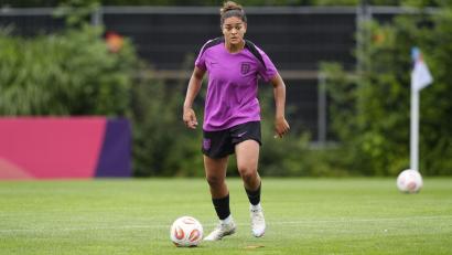 Bild: Nick Potts/PA Wire/dpa
Jess Carter hatte die rassistischen Beleidigungen gegen sie während der EM öffentlich gemacht. (Archivbild)