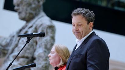 Bild: Kay Nietfeld/dpa
Bärbel Bas und Lars Klingbeil (beide SPD) im Willy-Brandt-Haus in Berlin. (Archivbild)
