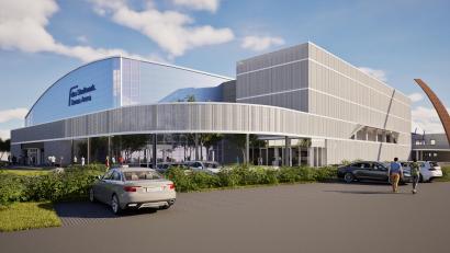 Bild: PURE GRUPPE Architektengesellschaft GmbH
So könnte der Anbau der Donau-Arena aussehen.