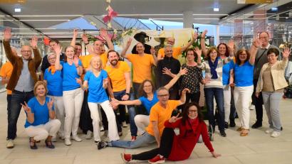 Bild: Kunz
Ein erfolgreicher Flashmob wird bejubelt.