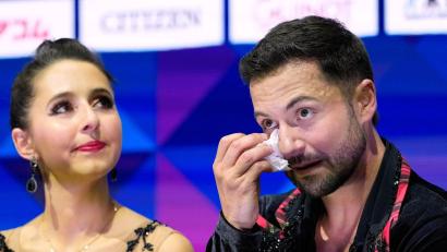 Bild: Petr David Josek/AP/dpa
Lilah Fear (l) und Lewis Gibson mussten sich mit dem vierten Platz begnügen.