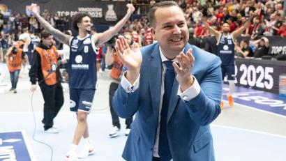 Bild: Sebastian Kahnert/dpa
Basketball-Manager Martin Geissler richtet in Weißenfels ein Europapokal-Finalturnier aus. (Archivbild)