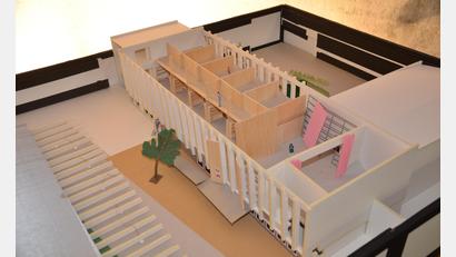 Bild: ak
So sieht das Siegermodell des Architektenwettbewerbs für die Umgestaltung der Festhalle aus. Über die Realisierung muss der Gemeinderat entscheiden.