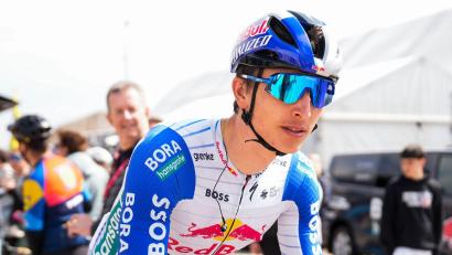 Bild: Nicolás Carvalho Ochoa/dpa
Florian Lipowitz ist nun schon Gesamtzweiter bei der Baskenland-Rundfahrt. (Archivbild)