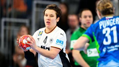 Bild: Marco Wolf/dpa
Alina Grijseels und ihre Nationalmannschaftskolleginnen freuen sich auf das Heimspiel in Hamm gegen Belgien (Archivbild).