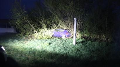 Bild: PI Schwandorf
Zwei betrunkene Männer setzen in Schwandorf ein Auto in die Büsche. Die Polizei ermittelt.