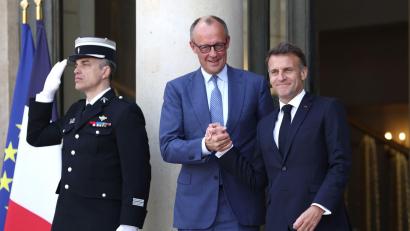 Bild: Tom Nicholson/Pool Getty Images Europe/PA Wire/dpa
Bundeskanzler Merz nahm in der französischen Hauptstadt an den Beratungen über eine Sicherung der Straße von Hormus teil.