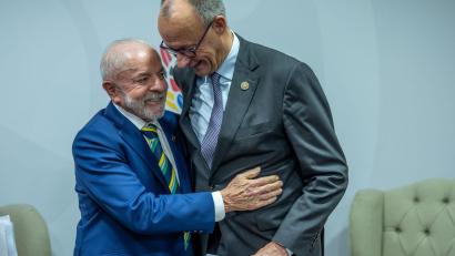 Bild: Michael Kappeler/dpa-pool/dpa
Der Brasilien-Besuch des Kanzlers im November hatte für Verstimmungen gesorgt, auf die dann aber die Versöhnung folgte,