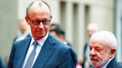 Bild: Michael Matthey/dpa
Merz und Lula trafen sich bereits Sonntagabend zu einem Gespräch unter vier Augen.