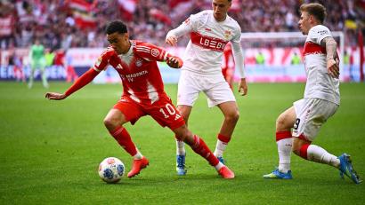 Bild: Tom Weller/dpa
Zauberte gegen Stuttgart - und wird nun nochmal wichtiger: Bayern-Profi Jamal Musiala (Archivbild)