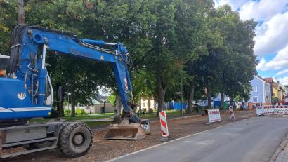 Bild: Jasmin Bauer
So sieht die Baustelle in der Bahnhofstraße in Pressath aktuell aus.