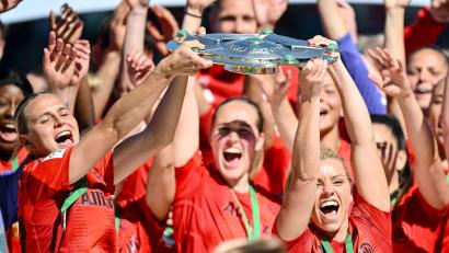 Bild: Harry Langer/dpa
Gewohntes Bild: Die Bayern-Fußballerinnen stehen kurz vor der nächsten Meisterschaft. (Archivbild)