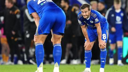 Bild: Jacob King/PA Wire/dpa
Die Spieler von Leicester City können den Abstieg kaum fassen.