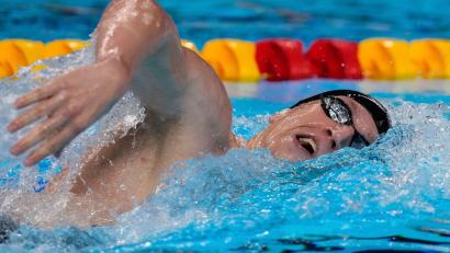 Bild: Vincent Thian/AP/dpa
Bei den deutschen Meisterschaften schwamm Lukas Märtens über 400 Meter Freistil erneut eine Weltklassezeit.
