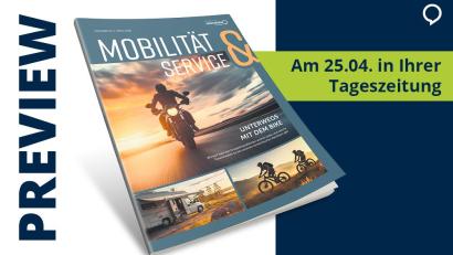 Bild: Agentur PR &amp; Content
„Mobilität & Service“ verbindet Wissen, Inspiration und praktische Tipps für unterwegs – für eine Fortbewegung, die sicher, effizient und voller Erlebnis ist.