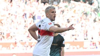 Bild: Bernd Weißbrod/dpa
Ermedin Demirovic glich für den VfB den Rückstand aus.