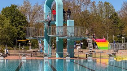 Bild: Stephan Huber
Das Hockermühlbad in Amberg öffnet mit Baustelle.