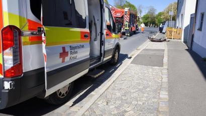 Bild: jma
Dir Kirchenthumbacher Straße war fast zwei Stunden voll gesperrt.