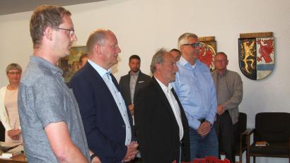 Bild: Werner Robl
Den Amtseid leisteten (von links): Florian Beer, Wolfgang Beer, Hans Georg Haubelt und Dr. Maximilian Fraas.