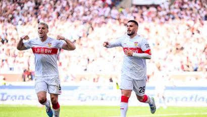 Bild: Tom Weller/dpa
Ermedin Demirovic (l.) zeigte bei Stuttgarts Sieg gegen Leverkusen eine starke Leistung.