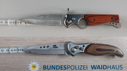 Bild: Bundespolizei
Die Bundespolizei Waidhaus hat zwei Verstöße gegen das Waffengesetz aufgedeckt.